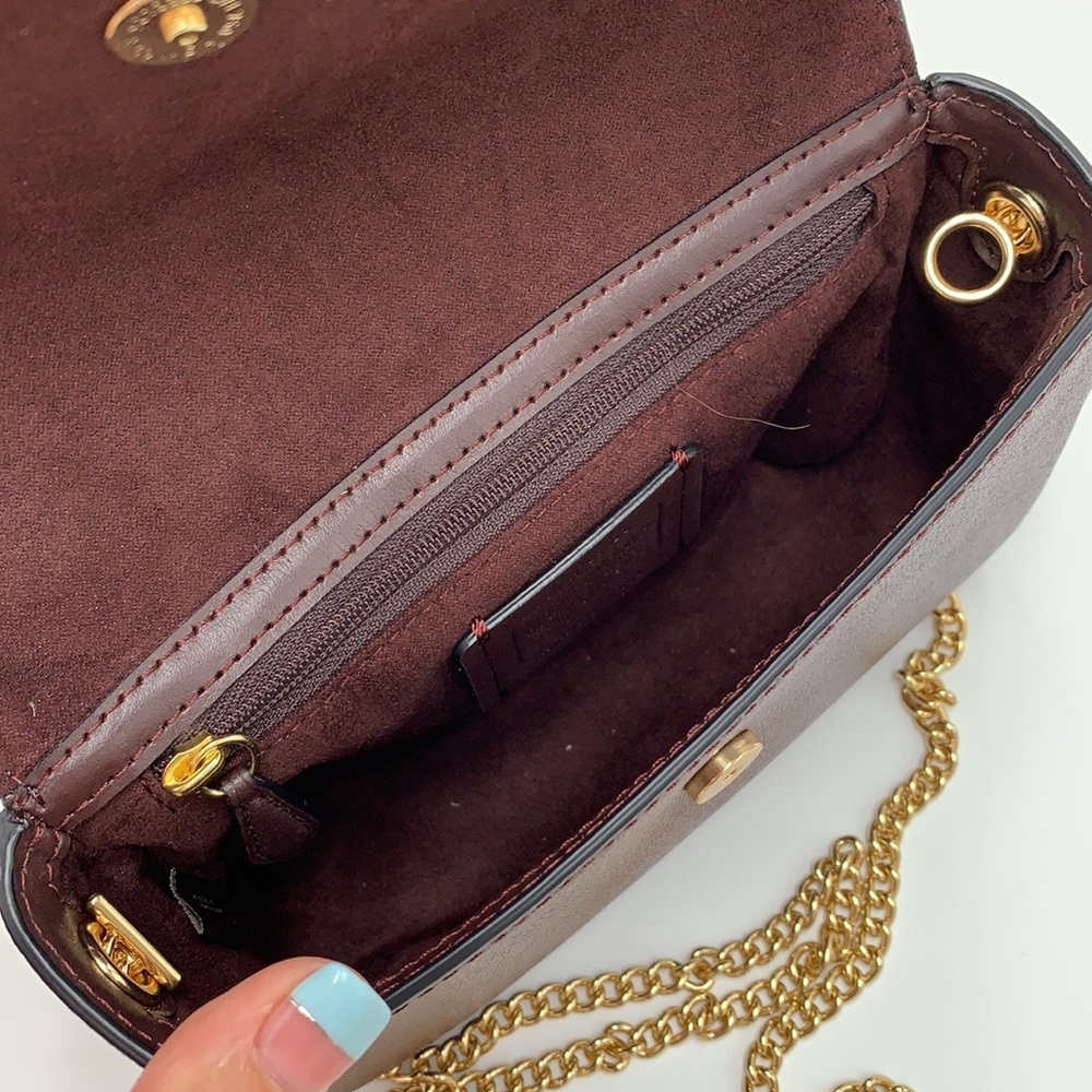 COACH Womens Gemma Crossbody In Colorblock Leather Color: Strawberry Haze/Cranb - Picture 14 of 16